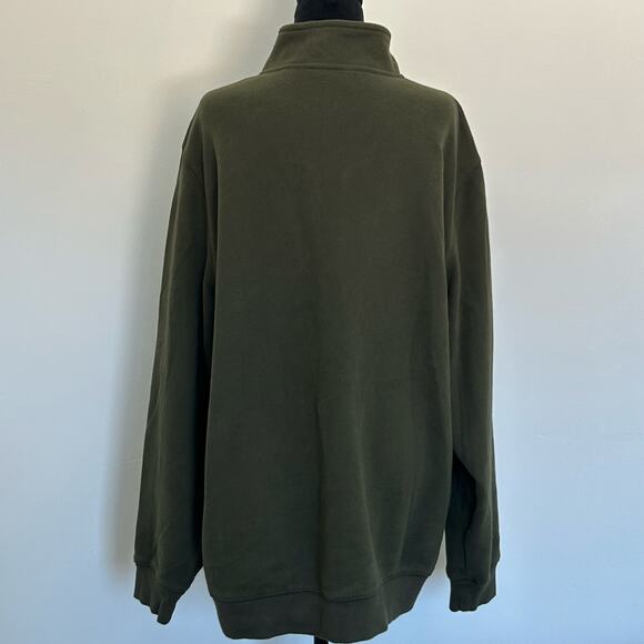 Izod Olive Green Quarter Zip Sweater/Sweatshirt, Size XL - Picture 4 of 9
